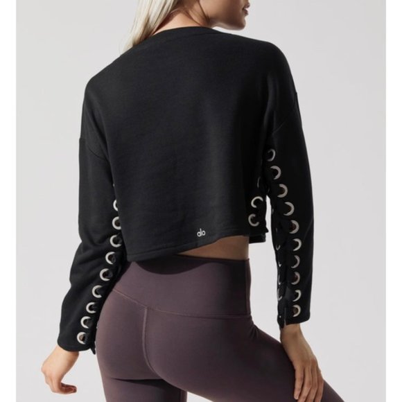 COPY - NWT Alo Yoga Suspension Cropped Pullover XS Black - Picture 3 of 8